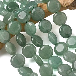 Зеленый Авантюрин Естественный зеленый авантюрин бисер нитей, плоско-круглые, 15~15.5x6 мм, отверстие : 0.8~1 мм, около 26 шт / нитка, 15.55~15.71 дюйм (39.5~39.9 см)