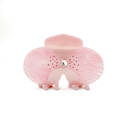 Pink Заколки для волос с когтями из ацетата целлюлозы (смола), розовые, 98x64 мм