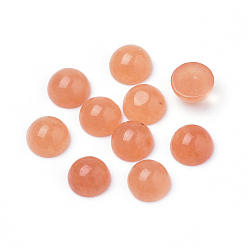 Темно-Оранжевый Натурального белого нефрита кабошонов, окрашенные, полукруглые / купольные, темно-оранжевый, 6x3~4 мм