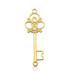 Золотой 201 подвески из нержавеющей стали, лазерная резка, вакуумное покрытие pvd, долговечный, ключ, золотые, 34.5x12x1 мм, отверстие : 1.6 мм