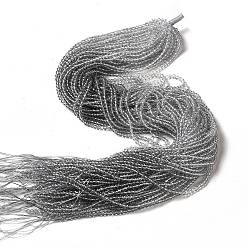 Шифер Серый Прозрачный градиент цвета стеклянные бусины пряди, граненые круглые, шифер серый, 3x2.8 мм, отверстие : 0.9 мм, около 123 шт / нитка, 14.53'' (36.9 см)