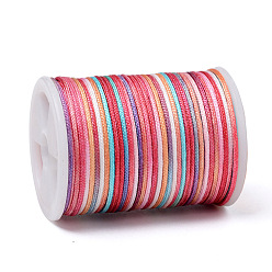 Colorful Segment Dyed Polyester Thread, Braided Cord, Colorful, 1.5mm, about 5.46 yards(5m)/roll