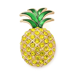 Ананас Фрукт эмалированные булавки, броши из цинкового сплава со стразами для одежды-рюкзака, ананас, 44x25 мм