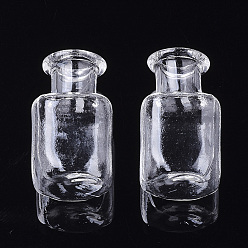 Clear Handmade One Hole Blown Glass Globe Cover, For Bottle Pendant Making, Clear, 25x14~14.5x14~14.5mm, Hole: 6~6.5mm, Bottle Capacity: 2.4ml(0.08 fl. oz)