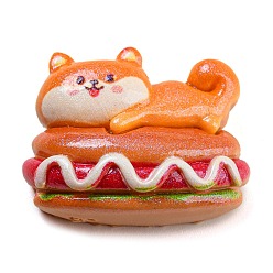 Шоколадный Кабошоны из непрозрачной смолы, имитация еды, декодирование, хлеб с собакой, цвет шоколада, 26.5x21x11 мм