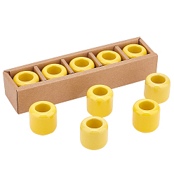 Gold Porcelain Candle Holder, Candle Jar, Column, Gold, 3.2x3.2cm, Inner Diameter: 1.7cm, 5pcs/box