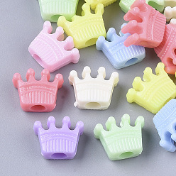 (52) Непрозрачная лаванда Непрозрачный акрил европейского бисера, бусины с большим отверстием, корона, разноцветные, 10.5x13x6 мм, отверстие : 4 мм, о 1500 шт / 500 г.