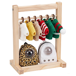 Papaye 1sac en bois portant à vêtements de poupée, pour les accessoires de meubles de maison de poupée, avec des cintres miniatures en bois pour vêtements de poupée, papayawhip, produit fini: 2 mm