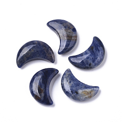 Содалитовое Форма луны натуральный содалит исцеляющий кристалл карманные пальмовые камни, для балансировки чакр, изготовление ювелирных изделий, украшение дома, 30x20.5x9.5 мм