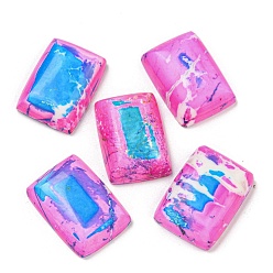 Ярко-Розовый Натуральные имперские яшмы кабошоны, окрашенные, прямоугольные, ярко-розовый, 24.5~25x17.5~18x6.5~7 мм