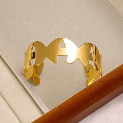 Бабочка 304 женские браслеты-манжеты из нержавеющей стали, бабочка, 7/8 дюйм (2.1 см), внутренний диаметр: 2-1/2 дюйм (6.2 см)