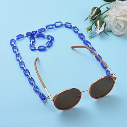 Mixed Color Eyeglasses Chains, Neck Strap for Eyeglasses, with Imitation Gemstone Style Acrylic & Aluminium Paperclip Chains, Alloy Lobster Claw Clasps and Rubber Loop Ends, Mixed Color, 29.25 inch(74.3cm)