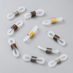 (52) Непрозрачная лаванда Держатели силиконовой очковые, с железной фурнитурой, белые, разноцветные, 19.5x6.5 мм