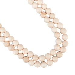 Fossil Frosted Natural Fossil Round Bead Strands, 8~8.5mm, Hole: 1mm, about 47pcs/strand, 15.5 inch, 2strand/box