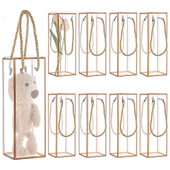 Темно-Золотистый Прозрачные подарочные коробки из пластика для животных, с полиэфирным кордом, прямоугольные, темные золотарник, готовое изделие: 7x7x21 см, о 3 шт / комплект