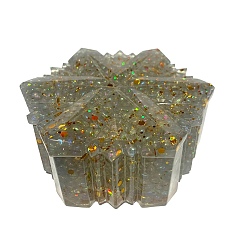 Gemstone Украшения дисплея снежинки природного драгоценного камня с блесткой, украшения для дома из смолы, 95x45 мм