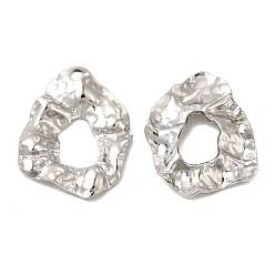 Нержавеющая Сталь Цвет Не тускнеющие 304 подвески из нержавеющей стали, самородки очарование, цвет нержавеющей стали, 29.5x24x3.5 мм, отверстие : 2.5 мм