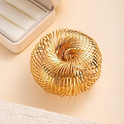 Light Gold Преувеличенные браслеты из сплава для женщин, выдолбить, золотой свет, 1-5/8 дюйм (4.2 см), внутренний диаметр: 2-3/4 дюйм (7.1 см)