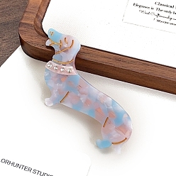 Светло-Голубой Заколки для волос с когтями из ацетата целлюлозы (смола), со стразами, собака, аксессуары для волос для женщин и девочек, Небесно-голубой, 79x44 мм