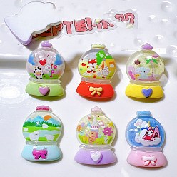 (52) Непрозрачная лаванда Кабошоны из смолы, Хрустальный шар, разноцветные, 27.5x20x8 мм