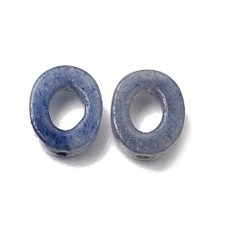 Blue Aventurine Natural Blue Aventurine Bead Frames, Oval, 12x10x4mm, Hole: 1.2mm, inner diameter: 7x5mm