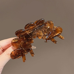 Седло Коричневый Пластиковые зажимы когтя волос, веер с цветком, аксессуары для волос для женщин и девочек, седло коричневый, 105 мм