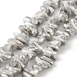 Гейнсборо Гальванические оболочки жемчужные бусы пряди, самородки, светло-серые, 1.5~8x4.5~13x4.5~13 мм, отверстие : 0.7 мм, около 96~119 шт / нитка, 15.91~16.14'' (40.4~41 см)