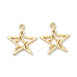 Золотой Подвески из сплава , звезды прелести, стойки покрытие, без кадмия и без свинца, золотые, 22x21x2 мм, отверстие : 1.6 мм
