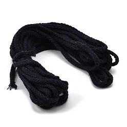 Черный Плетеные хлопковые нитки для рукоделия и вязания, чёрные, 6x3 мм, около 10.94 ярдов (10 м) / моток