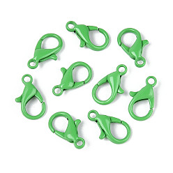Зеленый лайм Застежки-клешни из экологически чистого сплава, окрашенные распылением, без кадмия, без никеля и без свинца, зеленый лайм, 12.5x8x3 мм, отверстие : 1.2 мм