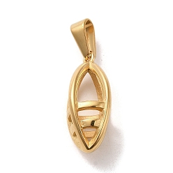 Golden PVD Vacuum Plating 304 Stainless Steel Pendants, Oval Charm, Golden, 23.5x9mm, Hole: 3x7mm