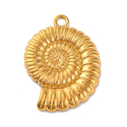 Другие Подвески из нержавеющей стали 304, реальный 18 k позолоченный, раковина, 30.5x22.5x3 мм, отверстие : 2.3 мм