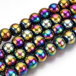 Разноцветный Стеклянные бусины с гальваническим покрытием , гальваническое покрытие, граненые, круглые, красочный, 8x4.5~8 мм, отверстие : 1.2 мм, около 103~105 шт / нитка, около 103 шт / нитка, 29.92~30.72'' (76~76.8 см)