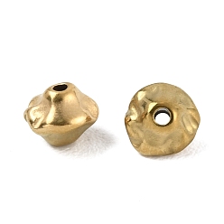 Bicone 304 из нержавеющей стали бусы, реальный 18 k позолоченный, двухконусные, 7x6 мм, отверстие : 1.2 мм