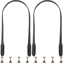 Черный 2Ремешок для сумки из искусственной кожи, с заклепками, для аксессуаров для замены сумок, чёрные, 72x1.3x0.3 см