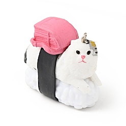 Bag Пластиковые подвески из ПВХ, с платиновыми тоновыми железными петлями, для изготовления брелка, кошачьи суши прелести, выкройка сумки, 33.5x39.5x15.5 мм, отверстие : 2 мм