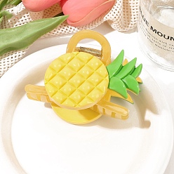 Ананас Заколки для волос из фруктового пластика, аксессуары для волос для женщин и девочек, ананас, 60~65x80~85x50 мм
