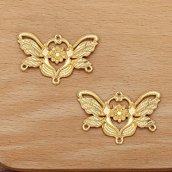 Золотой Сплав ссылки люстра компонент, бабочка, золотые, 26x40 мм