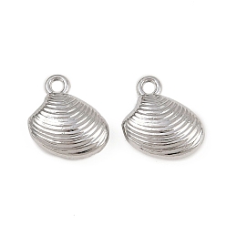 Платина Подвески из сплава с морской тематикой, формы раковины, платина, 14x12.5x5 мм, отверстие : 1.8 мм