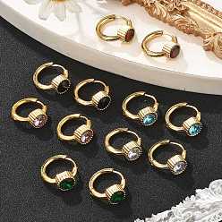 (52) Непрозрачная лаванда 304 плоские круглые серьги-кольца из нержавеющей стали, ионное покрытие (ip), золотые, разноцветные, 16.5x19.5x8 мм