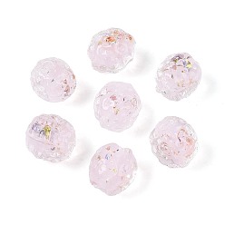 Розовый Handmade стеклянные бусины фольги, дурнишник, туманная роза, 9~11x9~11x9~10 мм, отверстие : 1~1.5 мм