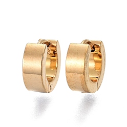 Золотой 304 обруч серьги из нержавеющей стали замке, кольцо, золотые, 10.5x11x4 мм, штифты : 1 мм