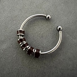 Кокосово-Коричневый 304 эмалированный диск из нержавеющей стали с регулируемыми открытыми кольцами, снять беспокойство манжеты кольца, цвет нержавеющей стали, кокосового коричневый, внутренний диаметр: регулируемый