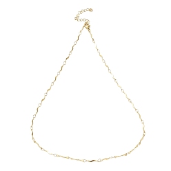 Золотой Ионное покрытие (IP) 304 ожерелья из нержавеющей стали с волнистыми звеньями, золотые, 17.44 дюйм (44.3 см)