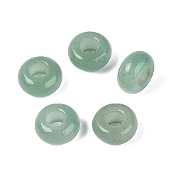 Зеленый Авантюрин Натуральный зеленый авантюрин европейский бисер, гладкая рондель, бусины с большим отверстием, 10x4.5~5 мм, отверстие : 4 мм