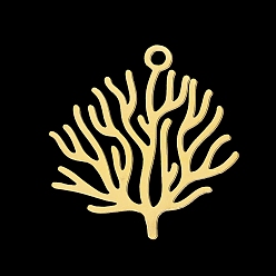 Золотой 201 подвески из нержавеющей стали, лазерная резка, форма коралла, золотые, 23.5x22x1 мм, отверстие : 1.8 мм