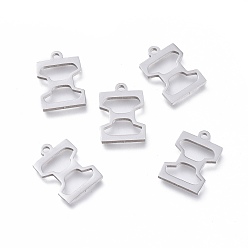 Letter X Устойчивые к потускнению 304 подвески из нержавеющей стали, греческий алфавит, цвет нержавеющей стали, letter.x, 13.8x9.2x1 мм, отверстие : 1.2 мм