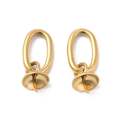 Настоящее золото 14K Ионное покрытие (ip) 304 поручни из нержавеющей стали, с открытыми кольцами прыжковых, реальный 14 k позолоченный, 14 мм, отверстие : 7x3.5 мм, штифты : 0.6 мм