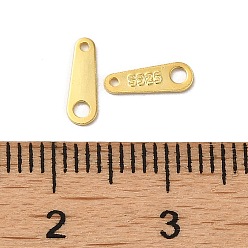 Doré  925 liens en argent sterling, languettes de la chaîne, avec cachet 925, or, 8x2.5x0.4mm, trou: 0.7 et 1.4 mm