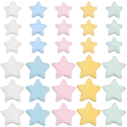 (52) Непрозрачная лаванда 50 шт. 10 цвета односторонние кабошоны из шерстяного волокна, звезда, разноцветные, 36~50x37~51x5 мм, 5 шт / цвет